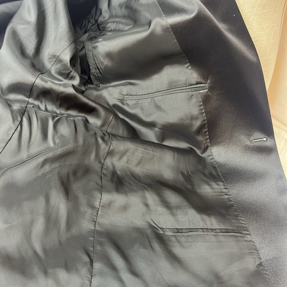 Armani Collezioni Men Wool Tuxedo Blazer 44R  Black Single Breasted Satin Lapel - Picture 7 of 11